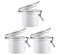 HAMPPLIES 3PCS Eyelash Glue Storage Jars for Lash Extensions Small Eyelash Grafting Tool Boxes with Freshness Preservation White Beauty Organizer for Professional Use