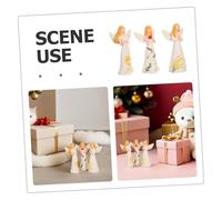 HAMPPLIES 3pcs Guardian Angel Figurine Resin Tabletop Angel Decor for Christmas Wedding Holiday Mantel Shelf Display Versatile Religious Blessing Statues