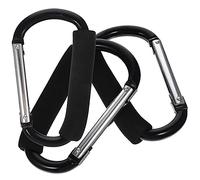HAMPPLIES 3Pcs Large Multi Function Stroller Hooks Sturdy Carabiner Clips for Stroller Shopping Cart Wheelchair and Outdoor Use Easy to Install for Hanging Bags Keys and Wallets