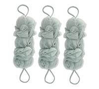 HAMPPLIES 3pcs Long Mesh Body Scrubber Exfoliating Back Washers for Men and Women Gentle Spa Massage Bath Scrubbers with Reinforced Edges and Convenient Hanging Design