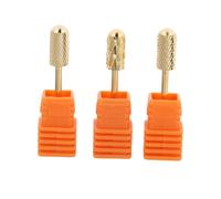 HAMPPLIES 3Pcs Manicure Pedicure Nail Drill Bits Set with Safety Smooth Round Head for Gel and Natural Nails Professional Grinding Polishing Carving File Bit Kit and Personal Use