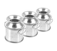 HAMPPLIES 3Pcs Miniature Iron Dollhouse Buckets for DIY Decoration Mini Plant Pots for Doll Mini House Decor Tabletop Fake Vase Accessories Small Chic Garden Adornments