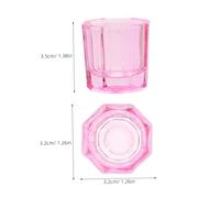 HAMPPLIES 3pcs Octagonal Glass Dappen Dish Transparent Nail Art Powder Dish Washing Cup for Acrylic Mixing and Nail Extension Supplies