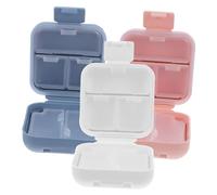 HAMPPLIES 3pcs Portable Pill Organizer Travel Tablet Box Small Pocket Case for Vitamins Fish Oil Supplements Medication with Double Sealing for Easy Sorting and Storage
