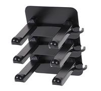 HAMPPLIES 3pcs Punch-free Adhesive Hair Dryer Holder Wall Mounted Blow Dryer Rack Bathroom Organizer Black for Home and Salon Storage