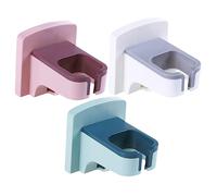 HAMPPLIES 3pcs Punch Wall Mounted Hair Dryer Rack with Plug Storage Hook Adhesive Bathroom Hair Dryer Holder for Home Makeup Room Bedroom Barbershop Organization Compatible with Styles