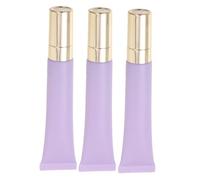 HAMPPLIES 3Pcs Refillable Eye Cream Tubes with Comfortable Massage Head Purple Frosted Soft Tubes for Travel and Daily Skincare Leak Cosmetic Dispenser Containers for Essential Oils and