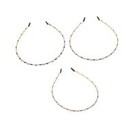 HAMPPLIES 3pcs Rhinestone Headbands for Women Sparkling Thin Hairbands with Simulation Elegant Bridal Party Hair Accessories in Black Green Purple