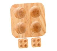 HAMPPLIES 3pcs Rustic Egg Tray Double Row Egg Holder for Refrigerator Countertop Kitchen Storage Organizer Compact