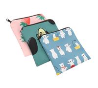 HAMPPLIES 3pcs Sanitary Bag Dispenser Sanitary Pad Storage Box Women's Period Bag Compact Tampon Holder Reusable Daily Use Pouch Button Zipper Portable Embarrassment Relief