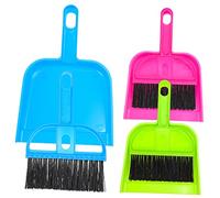 HAMPPLIES 3Sets Mini Broom and Dustpan Nesting Tiny Whisk Hand Broom Dust Pan with Handle Cute Cleaning Tools for Countertop Keyboard Pet Hamster Bird Cages Dirt and Debris