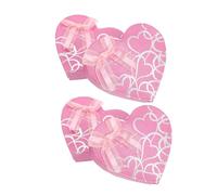 HAMPPLIES 4 Pcs Heart Shaped Gift Packing Boxes for Valentine's Day Small Compartment Present Storage Cases Lightweight Decorative Boxes for Chocolates Scarves Jewelry Party Favors