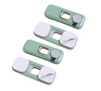HAMPPLIES 4 Pcs Safety Cabinet Locks for Boy Girl Material Rotation Button Latch Proofing Strap for Doors Water Dispensers Easy One-Second Lock Gray Green