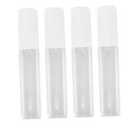 HAMPPLIES 4 Pcs Square Frosted Lip Gloss Tubes with Wand Empty Cosmetic Containers for Travel Refillable Lip Balm Bottles Portable Makeup Storage for Daily Use and DIY Samples