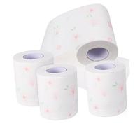 HAMPPLIES 4 Rolls Floral Printed Toilet Paper Soft Bath Tissues Decorative Bathroom Supplies Portable for Home Office Travel with Clear Separation Lines Comfortable and Skin Friendly