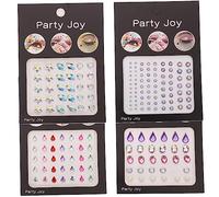 HAMPPLIES 4 Sheets Face Stickers Jewels Sparkly Face Gems for Makeup Festival Accessories for Halloween Parties and Cosplay Comfortable Self Adhesive Add to Your Look