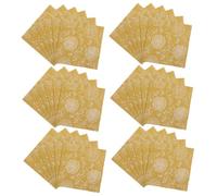 HAMPPLIES 40pcs Rose Print Floral Beverage Napkins Disposable Gold Paper Dinner Napkins Soft Durable High Absorbency Serviettes for Wedding Anniversary Party Luncheon Bathroom Use