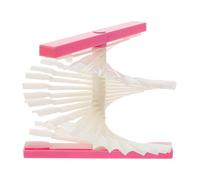 HAMPPLIES 48-Color Pink Fan-Shaped Nail Art Practice Board Curved False Nail Tips Sample Display Sticks for Gel Polish and Design Practice