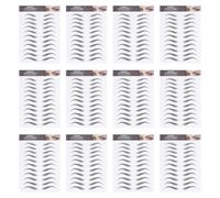 HAMPPLIES 4D Hair-Like Eyebrow Stickers 12 Sheets Waterproof Eyebrow Transfers for Women Safe No Skin Damage