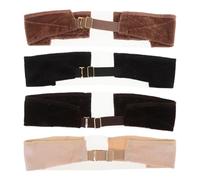 HAMPPLIES 4pcs Adjustable Non-slip Elastic Bands Velvet Wig Grip Headbands for Wig Installation Light Brown Black Hairdressing Party