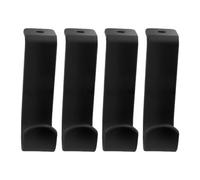 HAMPPLIES 4pcs Black Metal Curtain Pole Brackets for Ceiling Mount, Iron Drapery Rod Support Brackets for Living Room and Bedroom Window Treatment Hardware