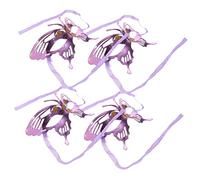 HAMPPLIES 4pcs Butterfly Masquerade Masks with Straps for Women Purple Half Face Masks for Hawaii Party Birthday Halloween Cosplay Dress Up Elegant Mysterious Party Supplies