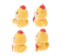 HAMPPLIES 4pcs Cute Cartoon Snake Figurines Set for Chinese Year Home Decor Small Resin Snake Statues Tabletop Ornaments Charming Festive Mascots for Desktop and Shelf Decoration