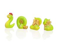 HAMPPLIES 4pcs Cute Resin Snake Figurines Chinese Year Decorations Traditional Snake Sculptures with Positive Symbolism for Home Desktop Decor Table Centerpiece