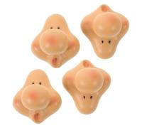 HAMPPLIES 4pcs Gnome Face Embellishments 54x61mm Resin Dwarf Nose Replacement Kit for Crafts DIY Gnome Facial Expressions Easter Home Décor Accents