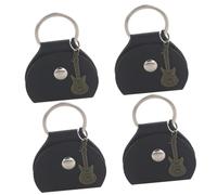 HAMPPLIES 4pcs Guitar Pick Holder Pick Organizer Keychain Guitar Storage Case for Guitarists The Go