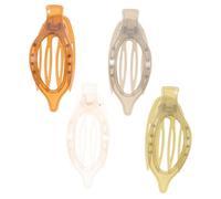 HAMPPLIES 4pcs Hair Claw Clips for Women Non-slip Decorative Hair Clamps in Green Beige Gray Brown for Styling and Daily Wear