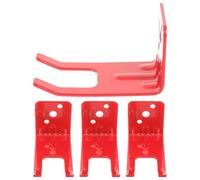 HAMPPLIES 4Pcs Heavy Duty Fire Extinguisher Wall Bracket Type Red Metal Mount with Hooks for Home Office Safety Easy Installation Iron Holder Compatible with Extinguishers