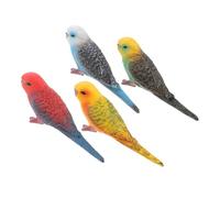 HAMPPLIES 4Pcs Lifelike Parrot Figurines Simulation Bird Ornaments for Garden Balcony Decor Realistic Artificial Budgie Models for Miniature Fairy Garden Display Bird Gifts