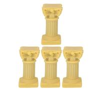 HAMPPLIES 4pcs Mini Roman Column Candle Holders Elegant Pillar Candlestick Stands for Micro-landscape and Desktop Decoration Wear-resistant Table Decor Beige