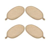 HAMPPLIES 4pcs Natural Loofah Body Scrubber Pads Exfoliating Shower and Bath Sponge for Face and Body Lightweight Travel-Friendly Loofah Pads for Skin Brightening and Dead Skin Removal