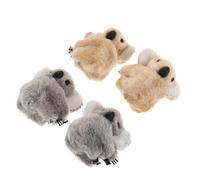 HAMPPLIES 4pcs Plush Koala Mini Hair Claw Clips for Soft Cartoon Hair Jaws for Daily Use and Makeup Cute Grey and Brown
