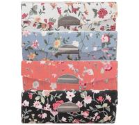 HAMPPLIES 4pcs Portable Lipstick Case Set with Mirror, Delicate Pu Lip Balm Holder and Small Lipstick Organizer for Ladies, Vintage Floral Pattern Jewelry Storage Box for Travel and Daily Use