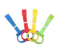 HAMPPLIES 4pcs Pull Up Rings for Playpen, Colorful Pull Up Handles Adjustable Grip, Standing Assistant Rings for Play Gym and Walking Practice