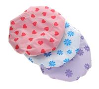 HAMPPLIES 4Pcs Shower Caps for Women with Breathable Thick Outer and Microfiber Hair Drying Liner Soft Bath Hair Covers for Long Curly Protection
