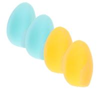 HAMPPLIES 4PCS Silicone Flute Thumb Rest Pads, Soft Finger Tip Protectors for Woodwind Instruments, Reusable Clarinet and Flute Thumb Cushion Set in Sky Blue and Yellow for Comfortable