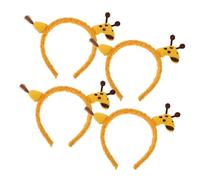 HAMPPLIES 4pcs Soft Plush Giraffe Hair Band Cute Cartoon Animal Headband for Face Washing and Skincare Comfortable Spa Headgear for Women Daily Beauty Routine and Festival Party Cosplay