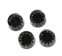 HAMPPLIES 4pcs Tone Knobs for Electric Guitar Low Profile Guitar Knobs Black Background White Letters Volume Tone Control