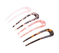 HAMPPLIES 4pcs U Shaped Acetate Hair Chopsticks Lightweight Double Prong Hair Pins for Women Durable Non Slip for Elegant Bun Styling and Secure Hold