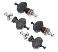 HAMPPLIES 4pcs Ukulele Tuning Pegs Replacement Tuner Machine Heads Knobs for 4-string Ukulele, Black Small Round Handle Straight Shaft Instrument Accessories