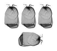 HAMPPLIES 4pcs Wig Storage Bags Mesh Drawstring Organizer Polyester Hair Extension Carrier Dustproof Hair Packaging Bags for Travel and Home Use