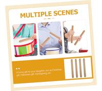HAMPPLIES 4pcs Wooden Rhythm Sticks for Preschoolers Safe Rounded Edges Percussion Instruments for Group Music Activities and Learning Musical Counting