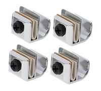 HAMPPLIES 4pcs Zinc Alloy Glass Door Handles Punch Clip for Frameless Shower and Cabinet Glass Doors Rust Resistant Stable Replacement Pulls