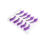 HAMPPLIES 5 Pairs Manga False Cluster Eyelashes for Cosplay Halloween Party Natural Look Strip Lashes Reusable Soft Makeup Accessories with Vibrant Colored Tips
