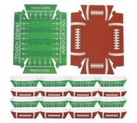 HAMPPLIES 50pcs Disposable Paper Food Boats for Football Party Snacks Dual-Color Red Green Serving Trays Open-Ended Design for Hot Dogs Appetizers and Roasted Meats for Birthday and Sports