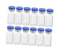 HAMPPLIES 50pcs Glass Vials with Caps Small Transparent Liquid Sampling Bottles Durable Reusable Storage Containers for Travel Experiments and Medical Use